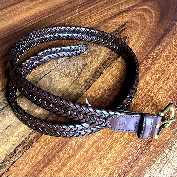 FOSSIL Men’s Braided Brown Genuine Leather Belt Size 38 Casual Classic - Picture 4 of 6